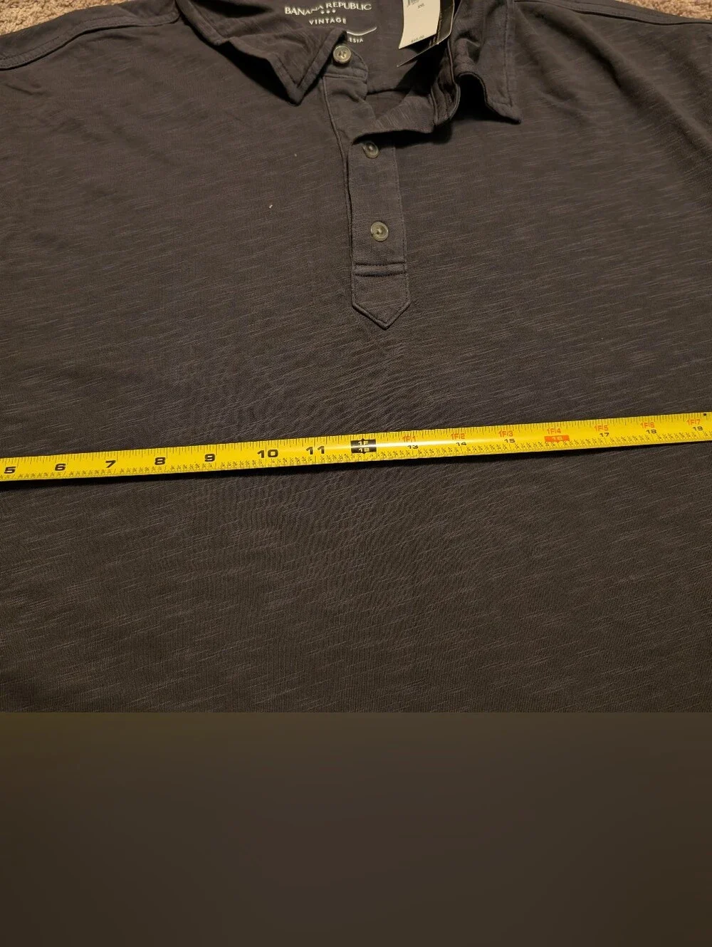 NWT Men's Banana Republic Vintage Dark Gray Short-Sleeve Polo Size XXLarge